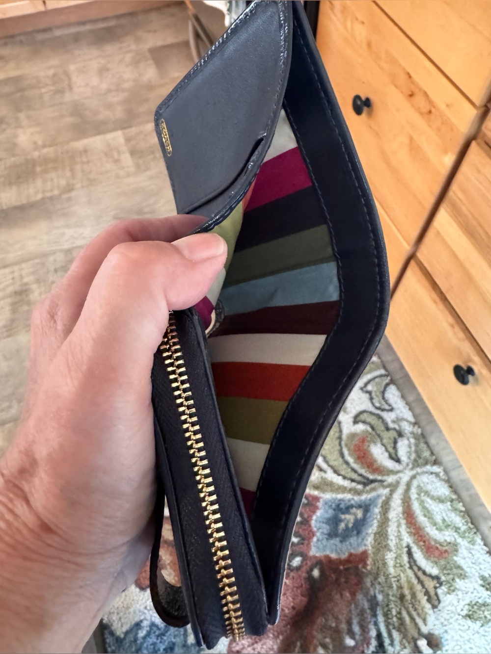 Coach Bleecker  Signature Small Wallet with Gold Accent and legacy interior - Picture 5 of 7